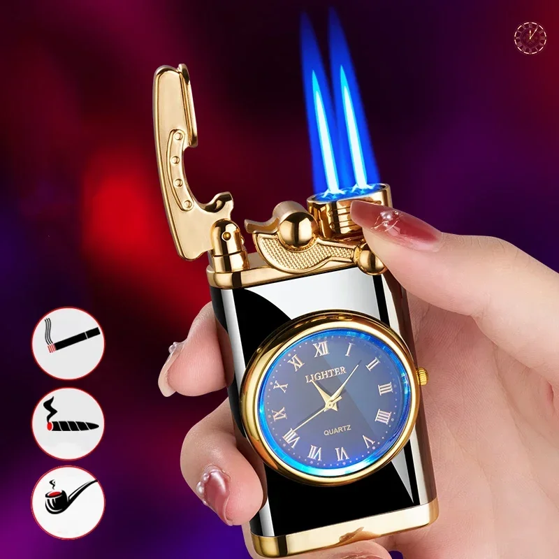 Men Accessories Gadgets - Windproof Gas Lighter Wrist Watch Cigar