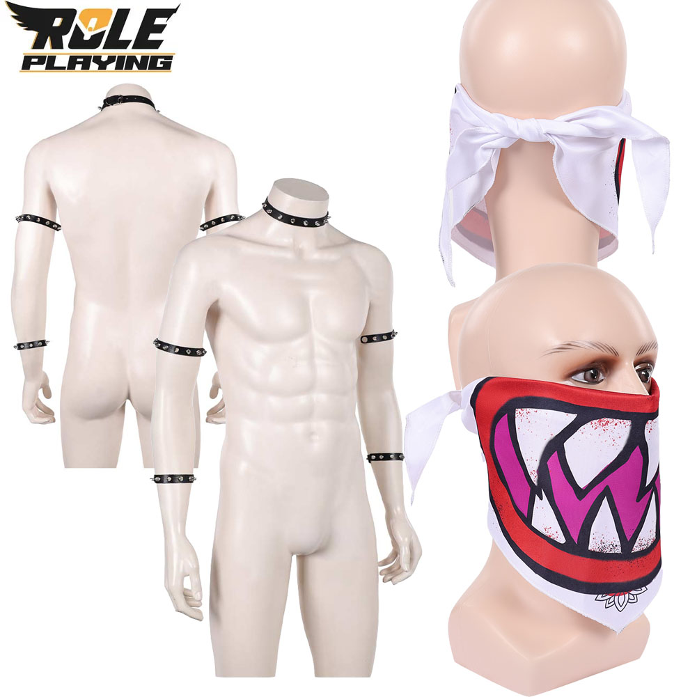 Men Accessories Wrist - Bowser Jr Cosplay Scarf Mask Bracelet
