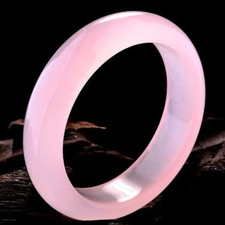 Men Accessories Wrist - Genuine Natural Pink Jade Bangle Bracelet