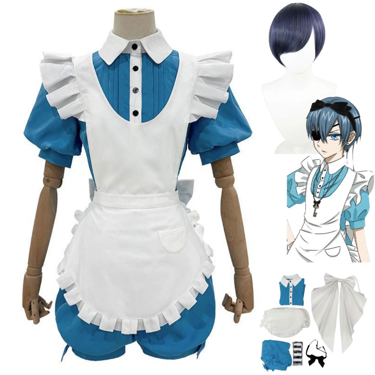 Men'S Accessories For Christmas - Anime Ciel Phantomhive Smile Cosplay Costume