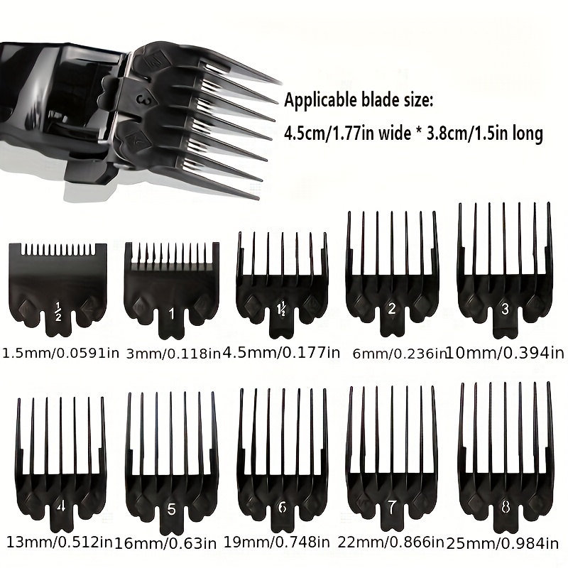 Men Accessories Guide - 10Pcs Black Plastic Hair Clipper Limit