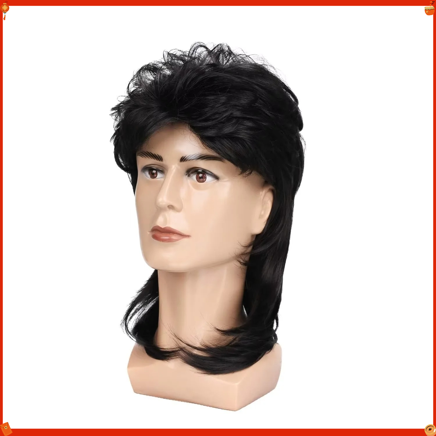 Synthetic Mullet Wig for Men 7 - Men'S Accessories In The 80S recension och pris