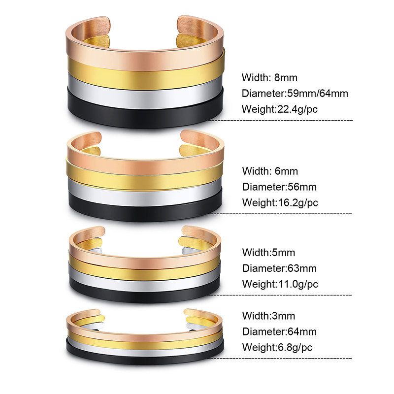 4MM To 8MM Free Engraving Cuff - Men Accessories Wrist recension och pris