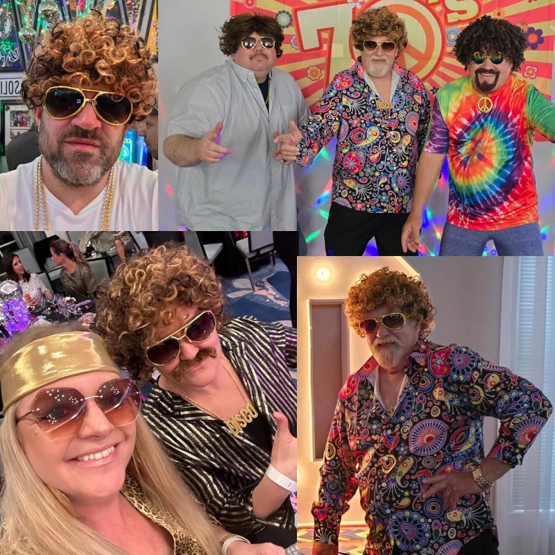 70s 80s Disco Costume Wig Set- - Men'S Accessories In The 80S recension och pris