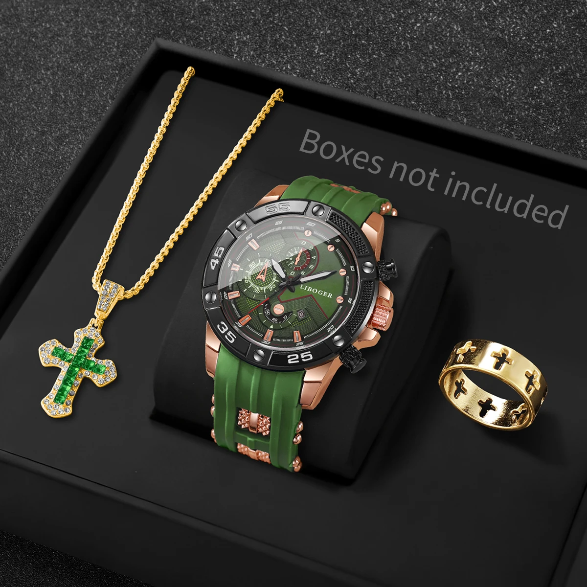 3PCS Fashion Male Sports Watch - Men Accessories Gadgets recension och pris